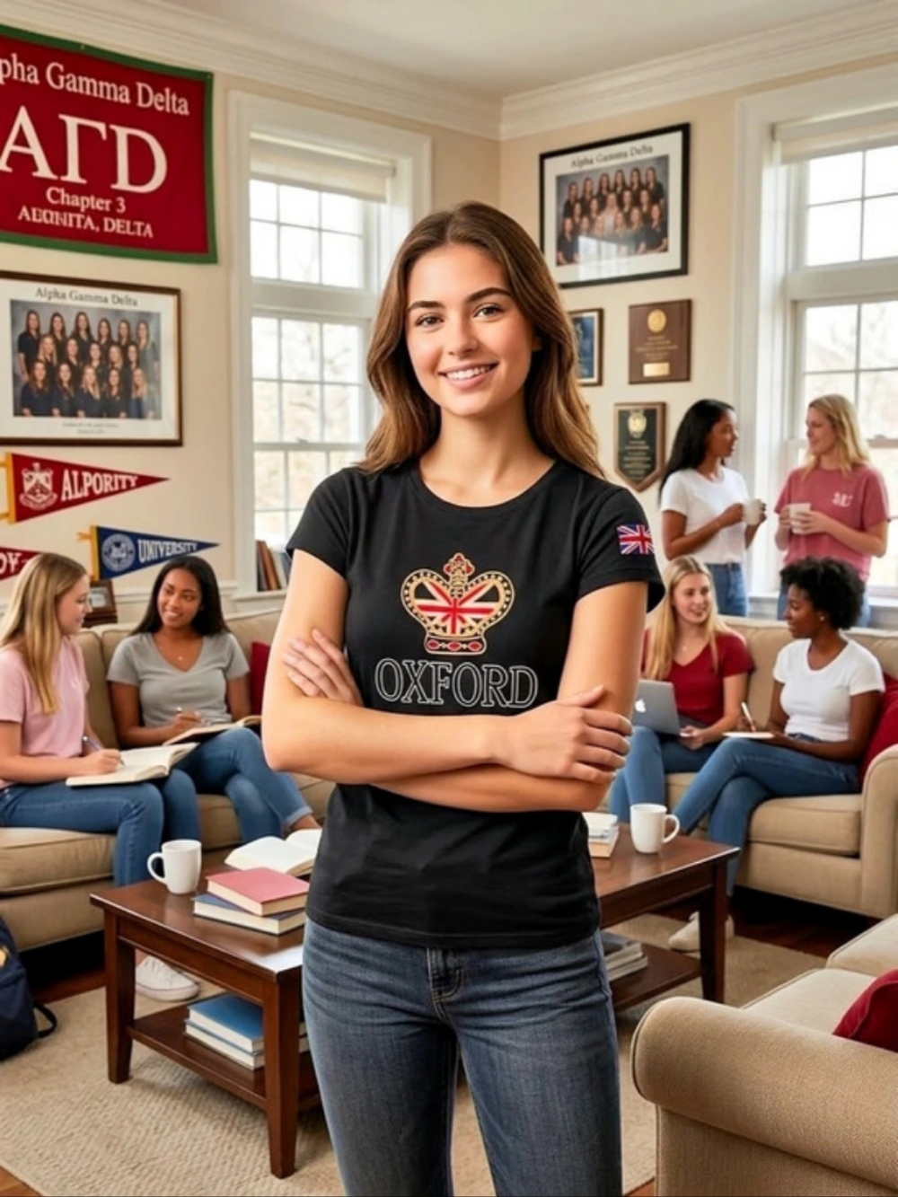 Oxford University Official Merchandise T-Shirt Oxford Graphic Short Sleeve Tee